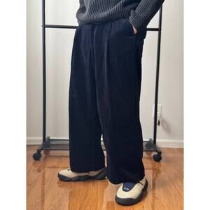 Nuggets Japan Heavy Corduroy Velvet Navy Boxy Straight Cut